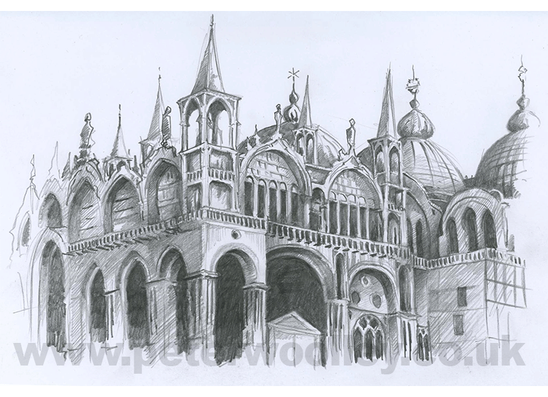 The Basilica, Venice (Pencil Drawing)