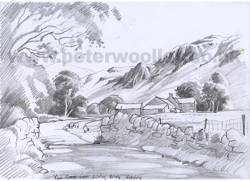 Yew Crag Farm, Eskdale (Pencil Sketch)