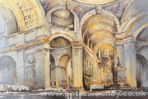 St Paul's Cathedral Interior (Original Watercolour)