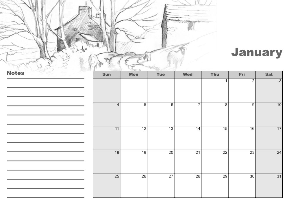 2026 Calendar featuring paintings by Peter Woolley