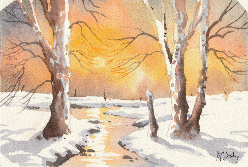 Winter Sunrise (Original Watercolour) (Morning Class)