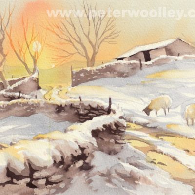 Snowfall in Swaledale (Original Watercolour)