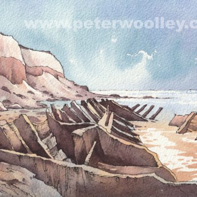 Trawler Remains, Old Hunstanton Beach (Original Watercolour)